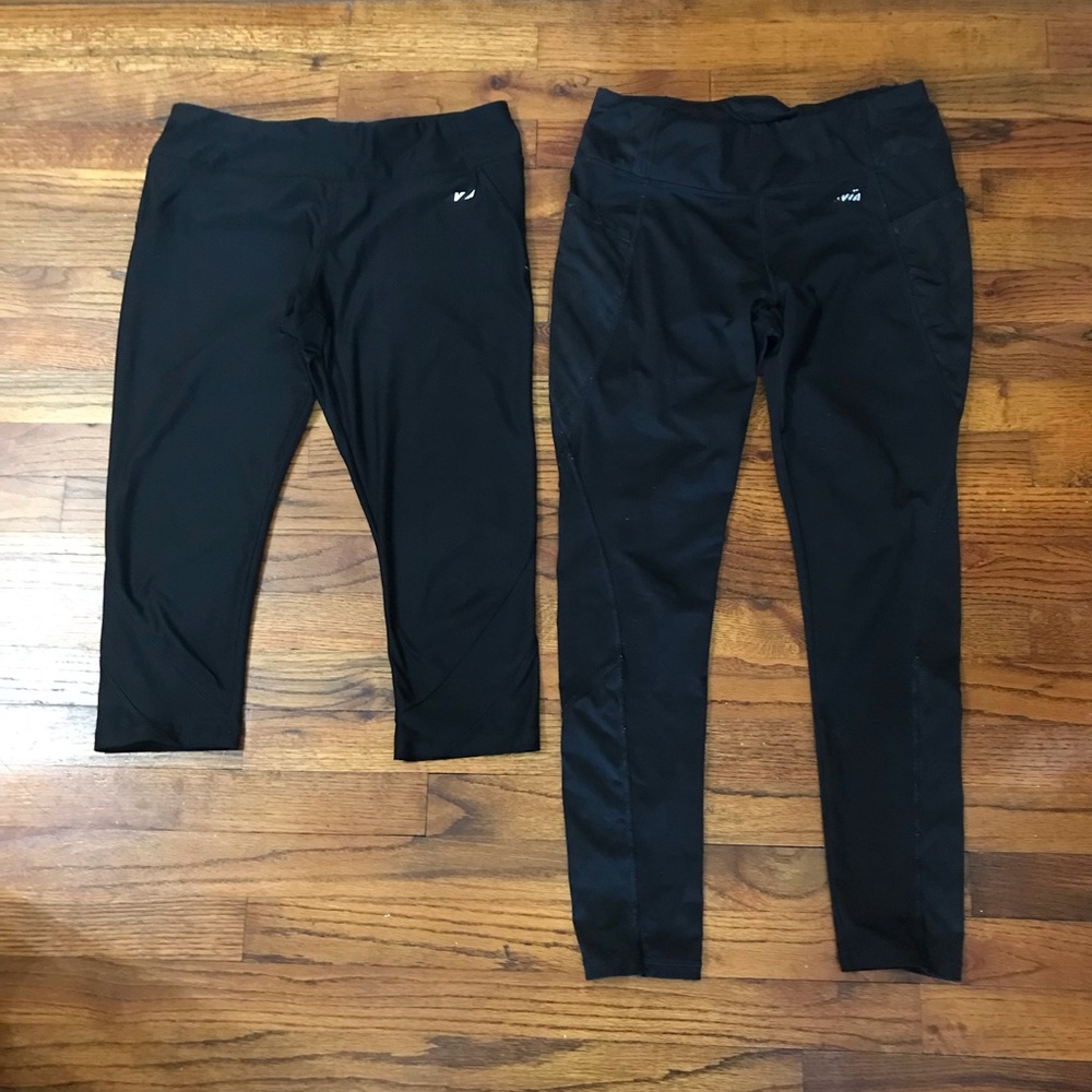 Ladies Black Avia Stretch Leggings Pants
1 Ankle Length & 1 Capri
Stretch Waist - Picture 8 of 8